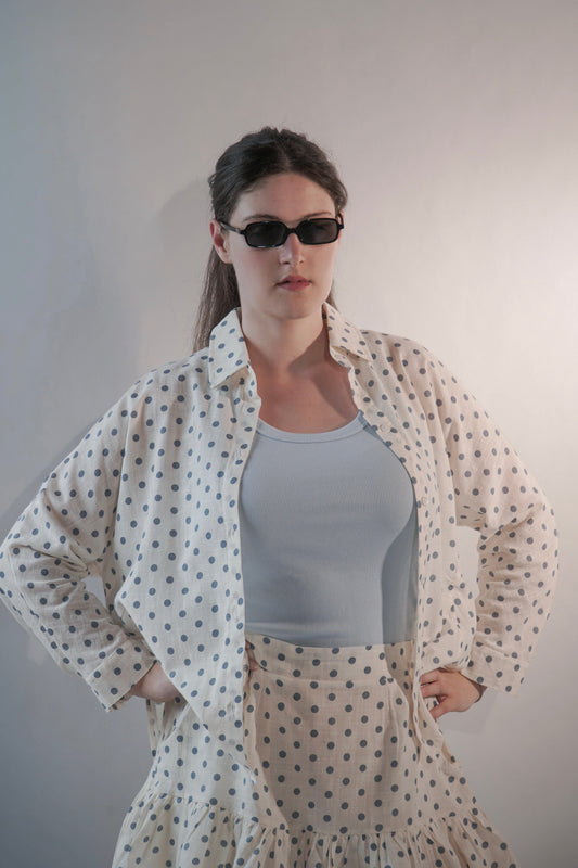 Seraia, Blue Polka Dot Set