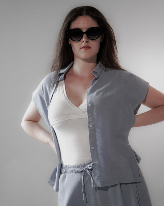 Chloe, Blue Linen Set