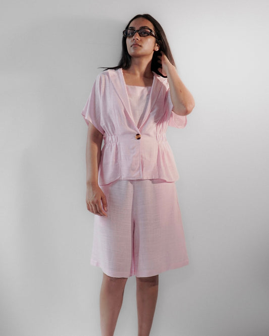 Amelie, Pink Linen Set