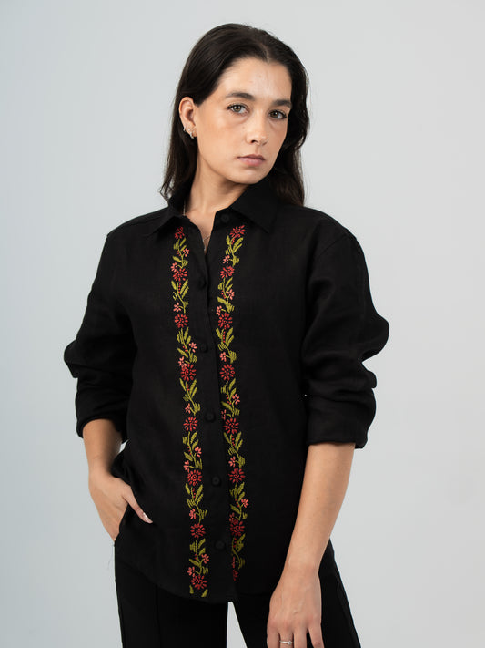 Camilla Embroidered Linen Shirt