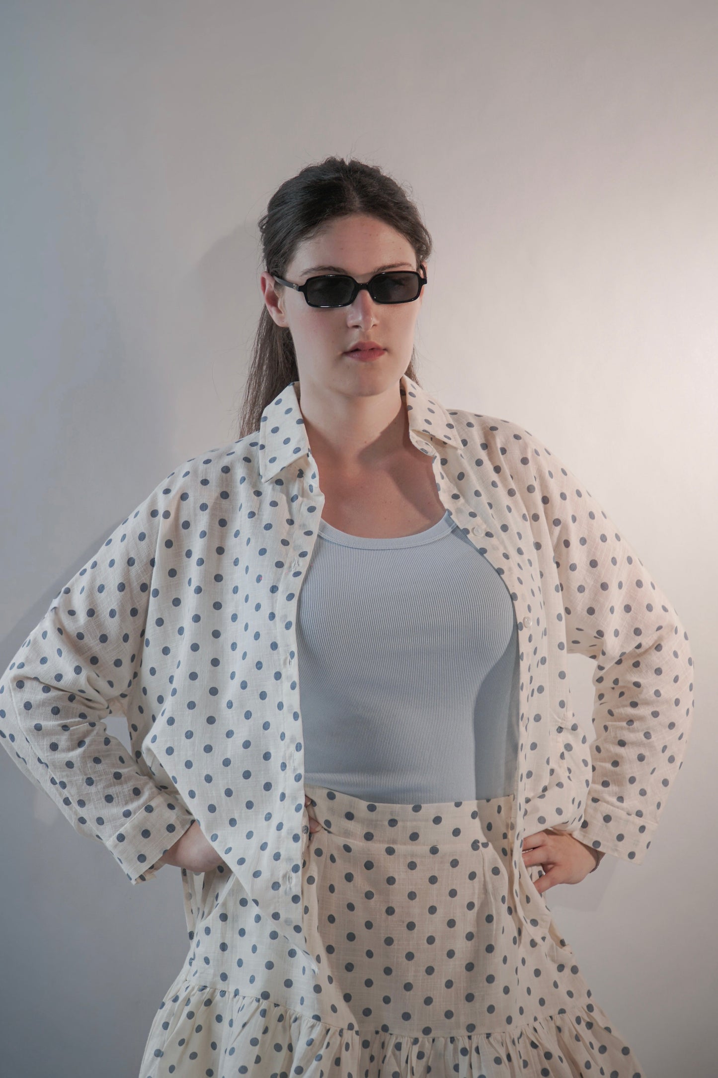 Seraia, Blue Polka Dot Set