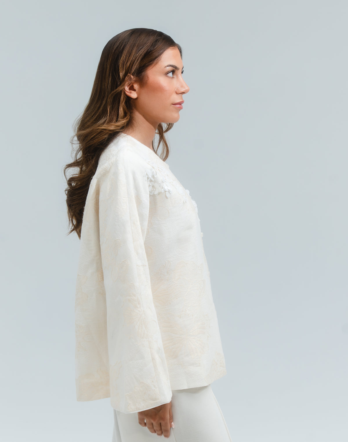 Leah Embroidered Silk Coat