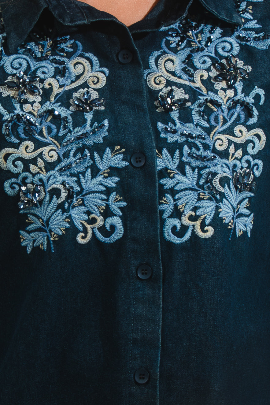 Rida Embroidered Denim Shirt
