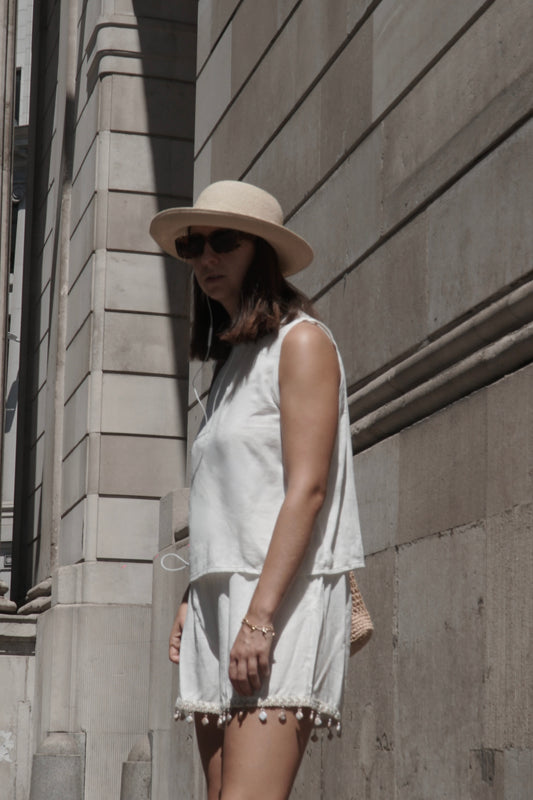 Roxy, White Linen Set