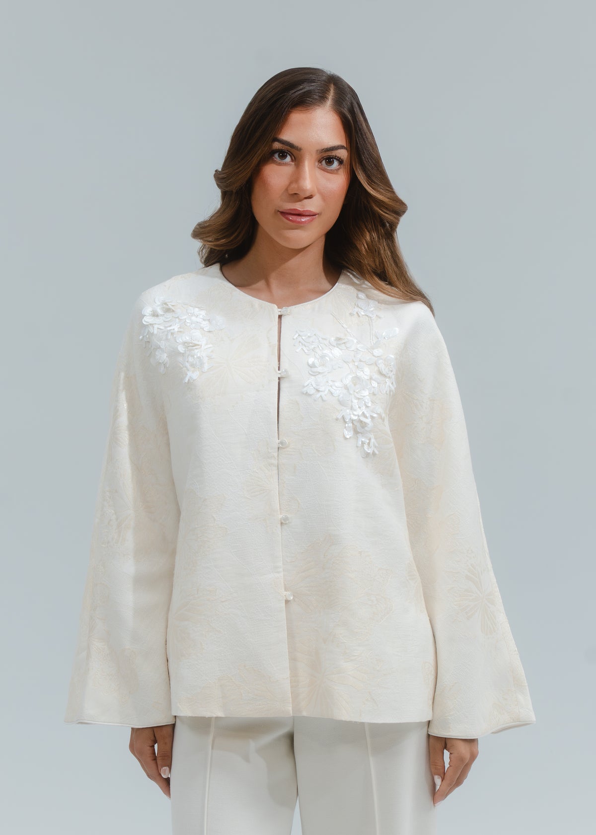 Leah Embroidered Silk Coat