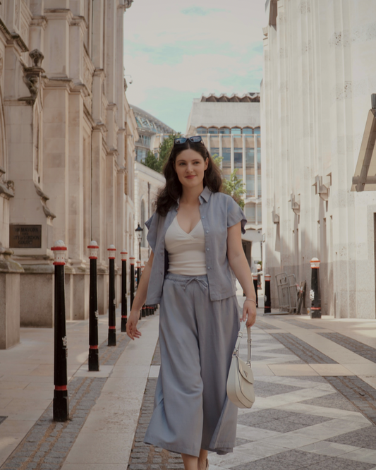 Chloe, Blue Linen Set