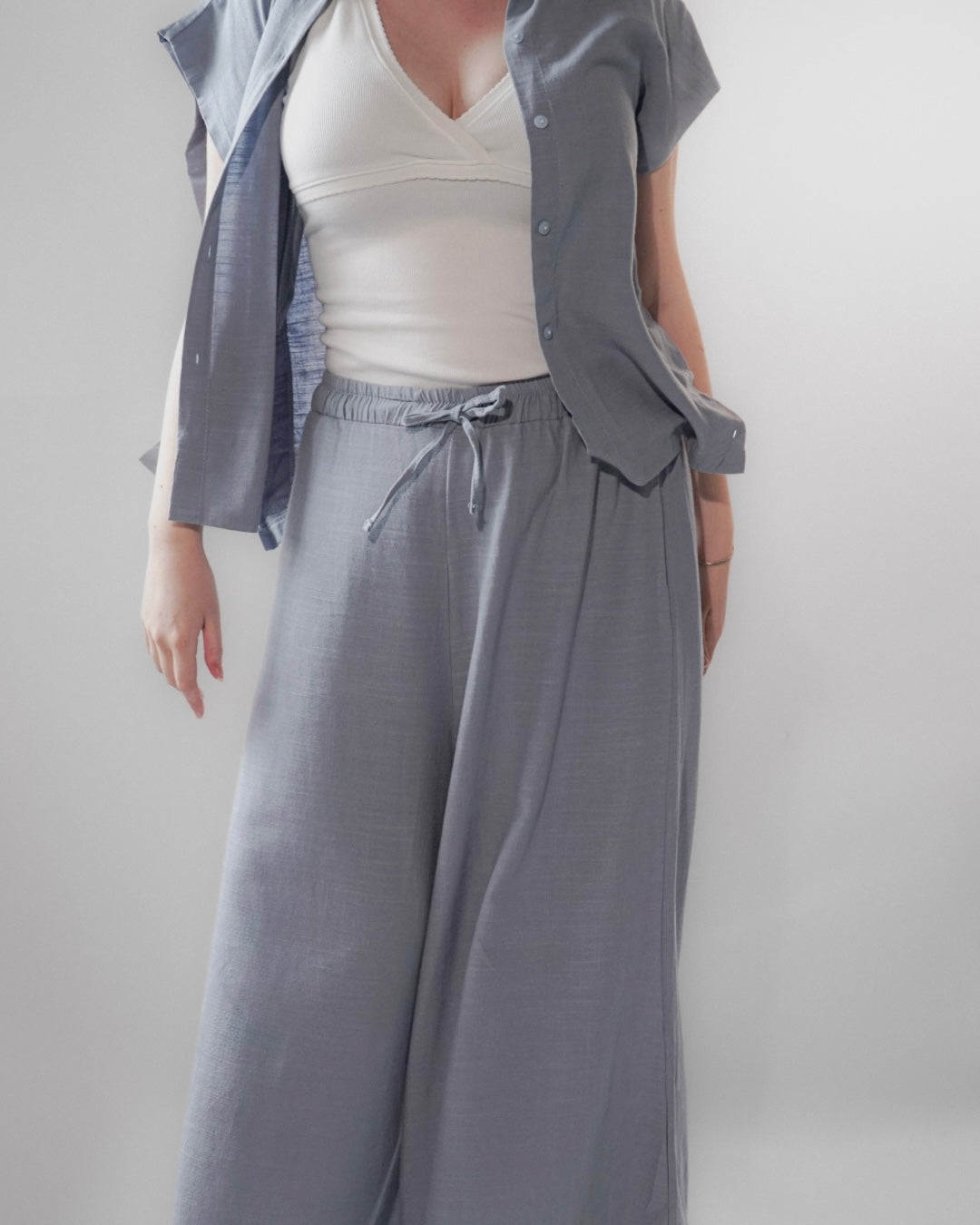Chloe, Blue Linen Set