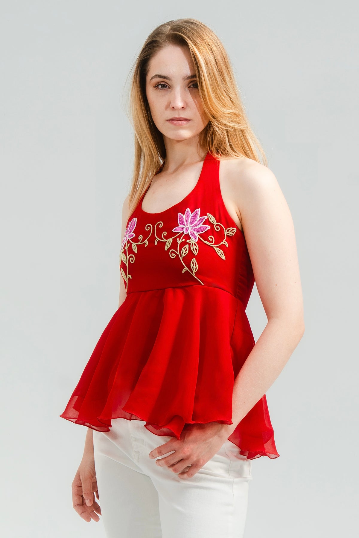 Seraia Rouge Halter Neck Top