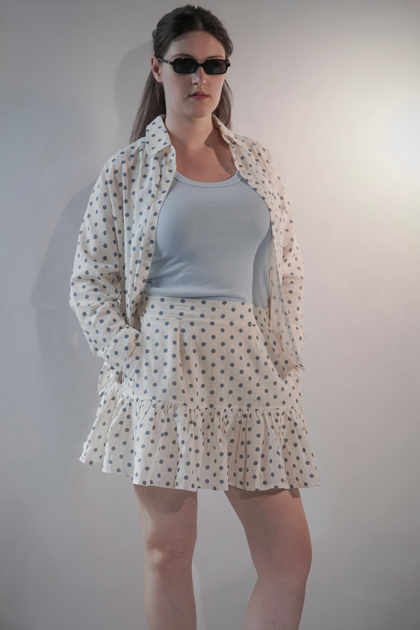 Seraia, Blue Polka Dot Set