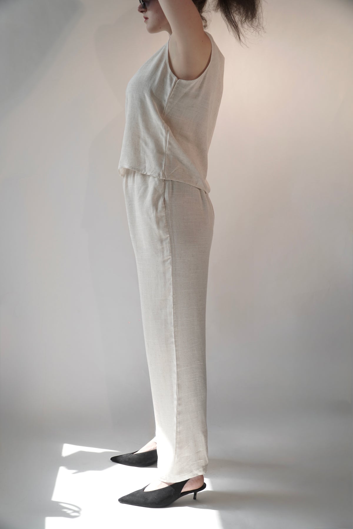 Zara, Cream Linen Oversized Shirt & Tank