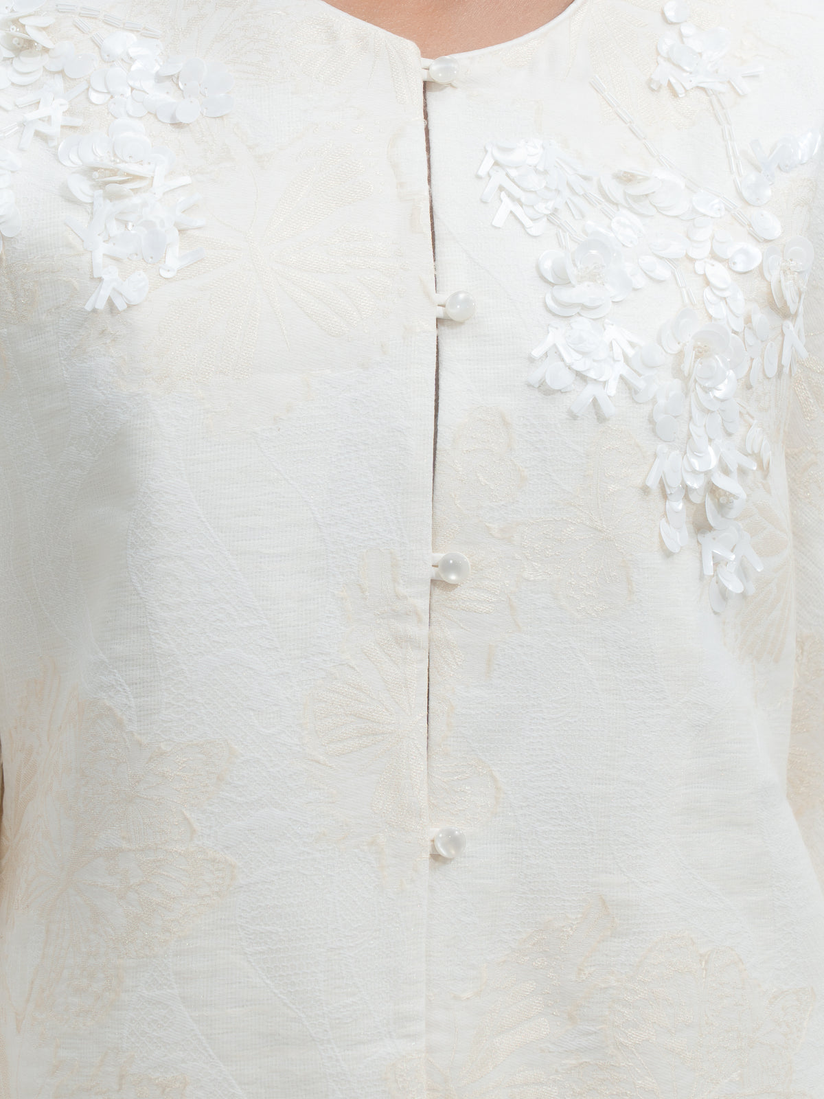 Leah Embroidered Silk Coat