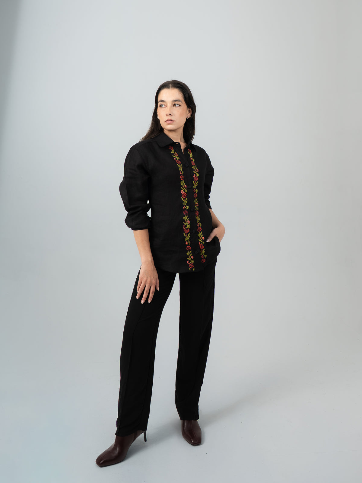 Camilla Embroidered Linen Shirt