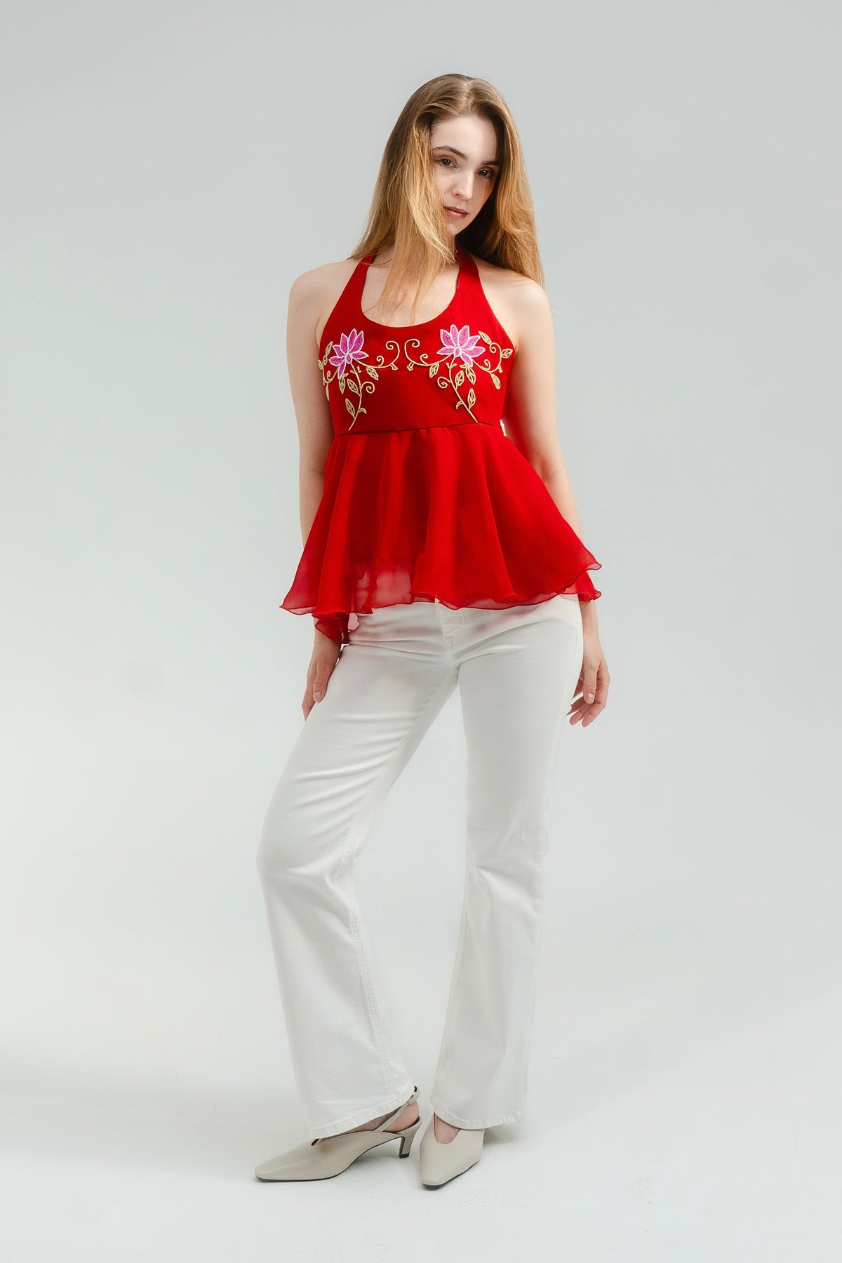 Seraia Rouge Halter Neck Top