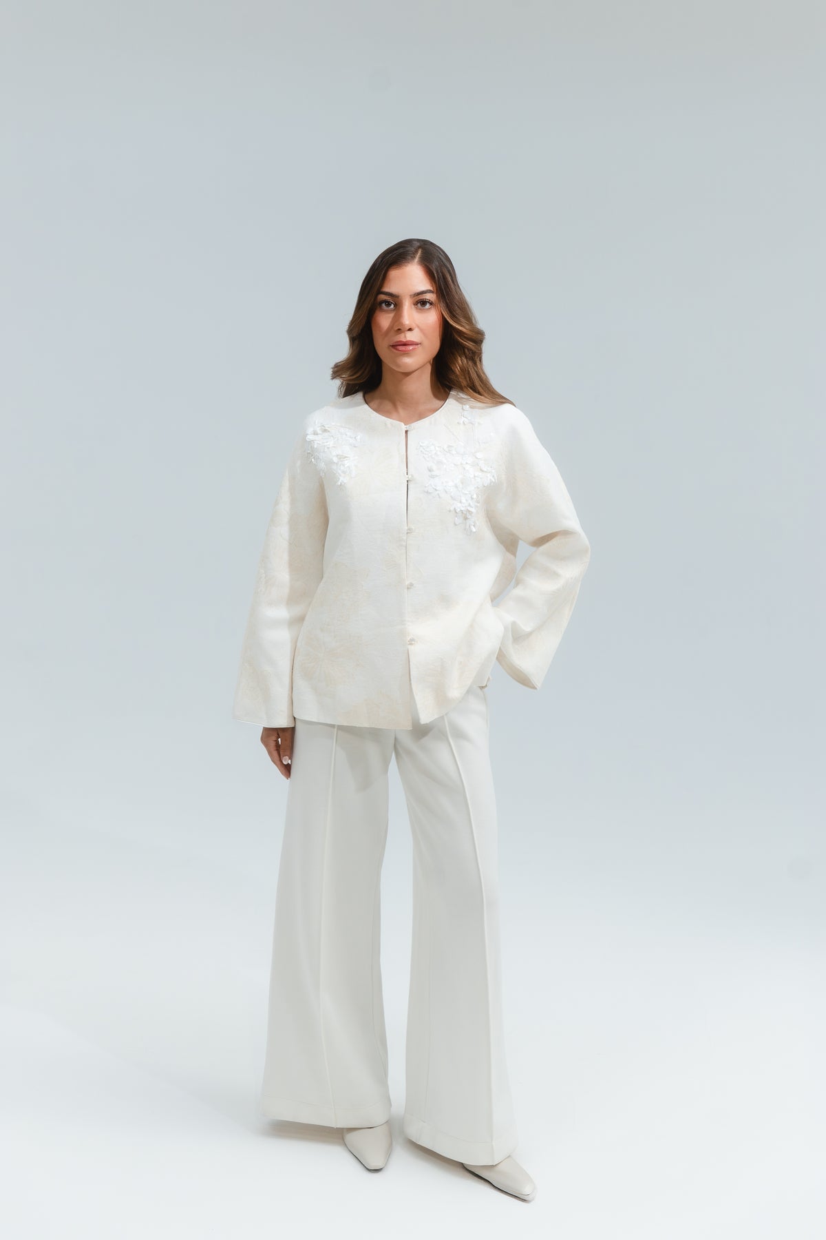 Leah Embroidered Silk Coat