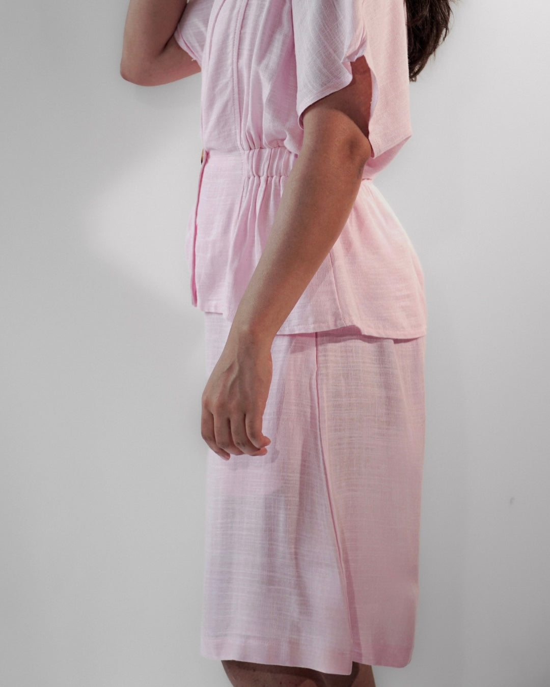 Amelie, Pink Linen Set