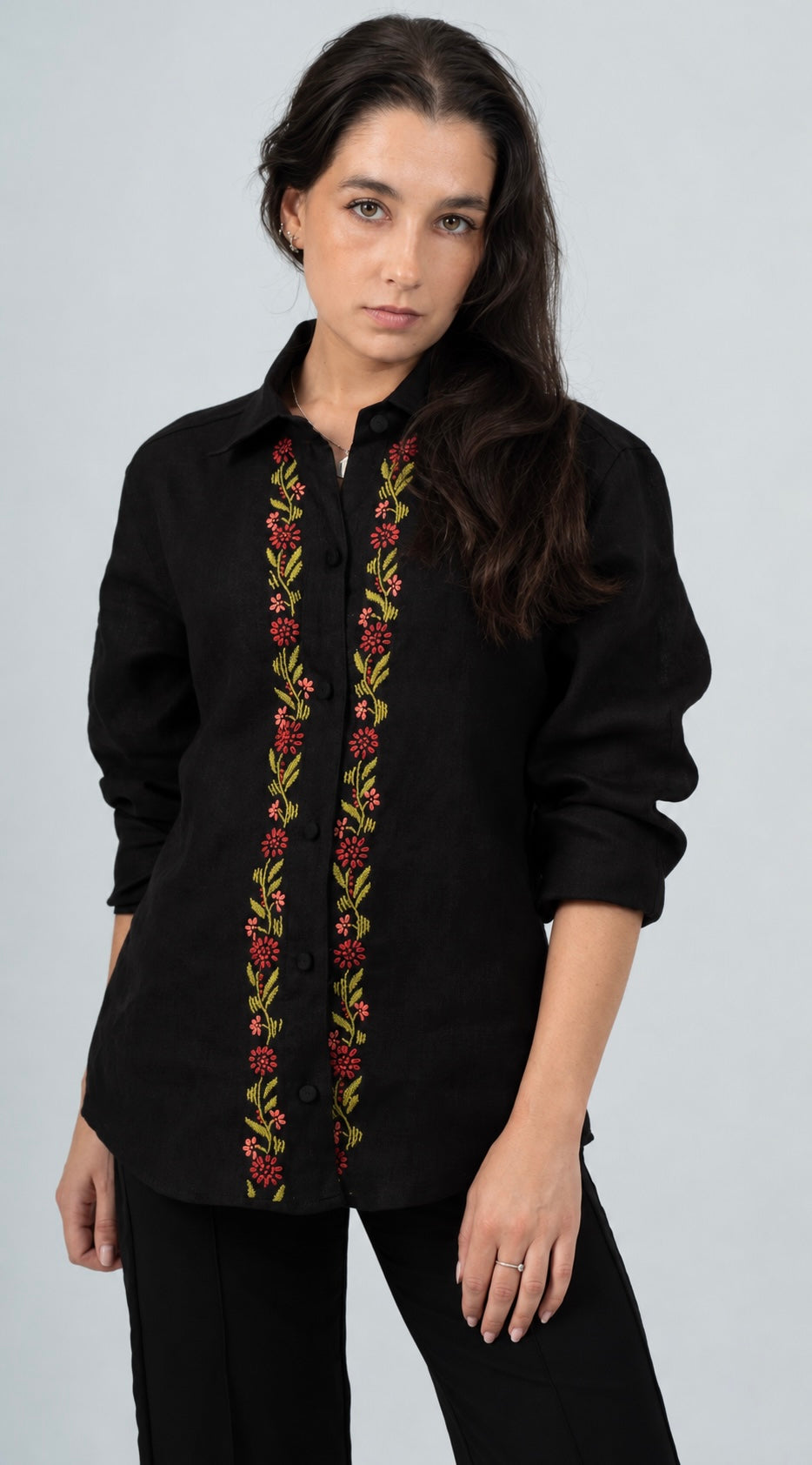 Camilla Embroidered Linen Shirt