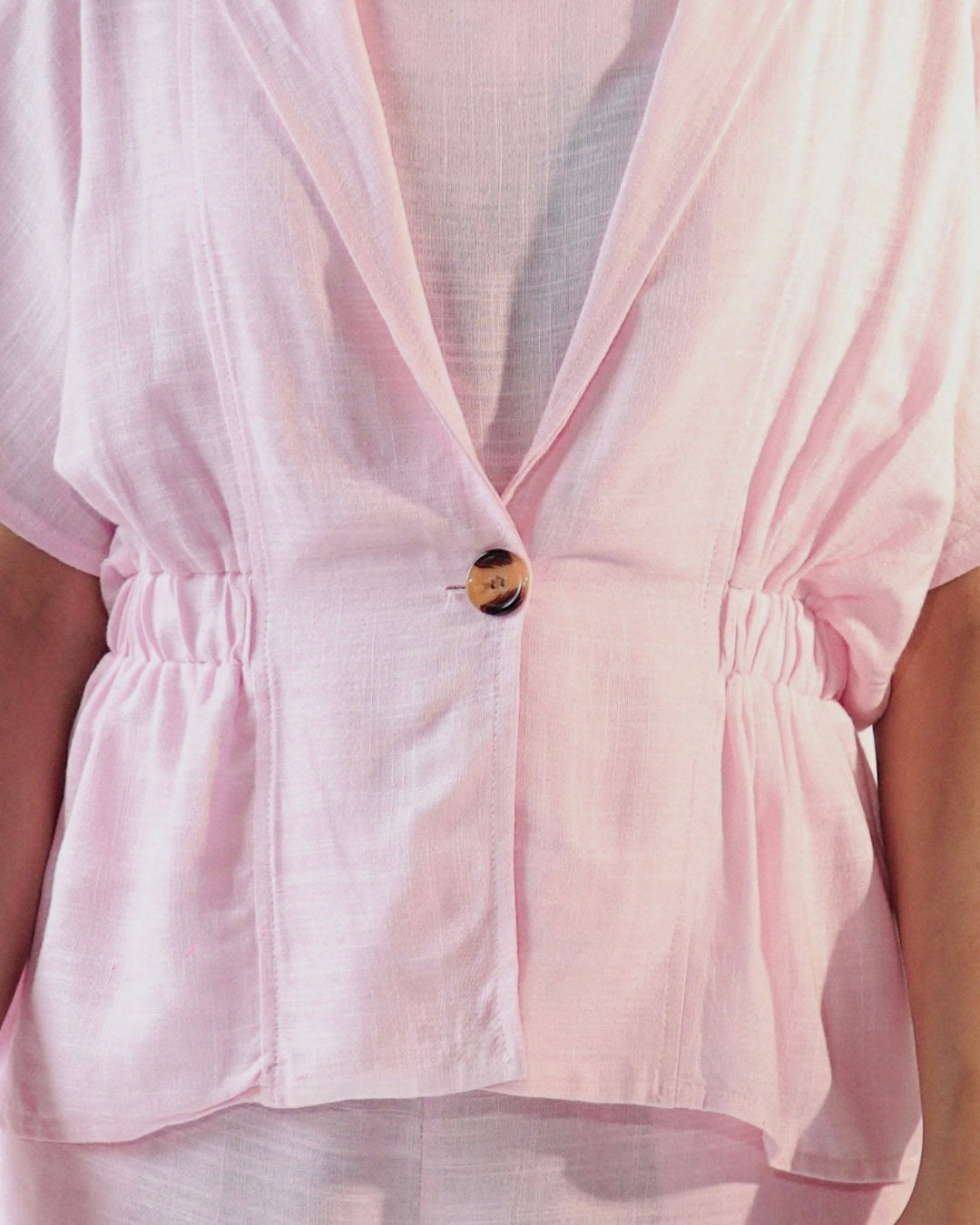 Amelie, Pink Linen Set