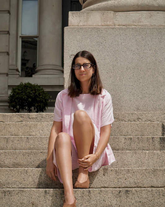Amelie, Pink Linen Set