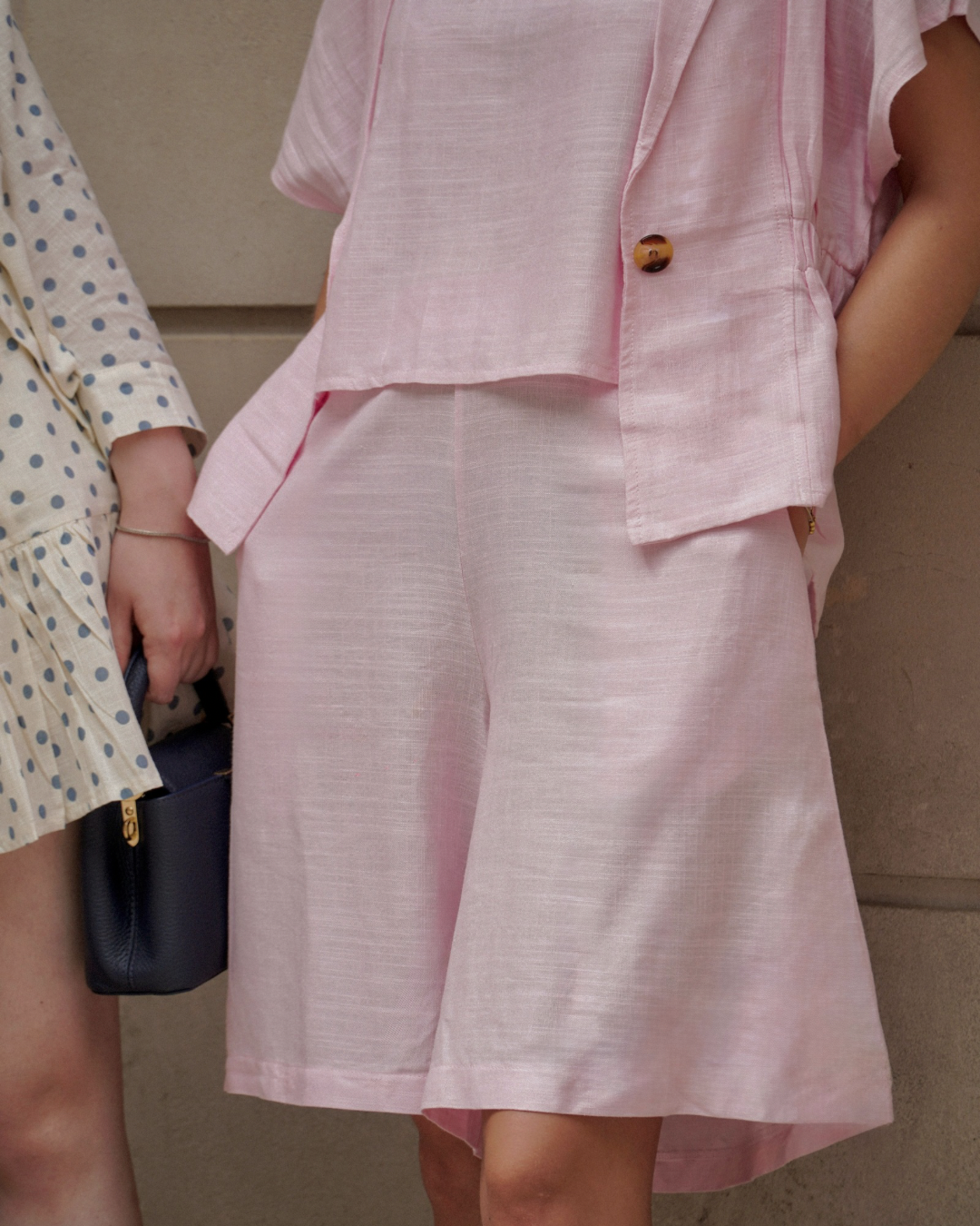 Amelie, Pink Linen Set